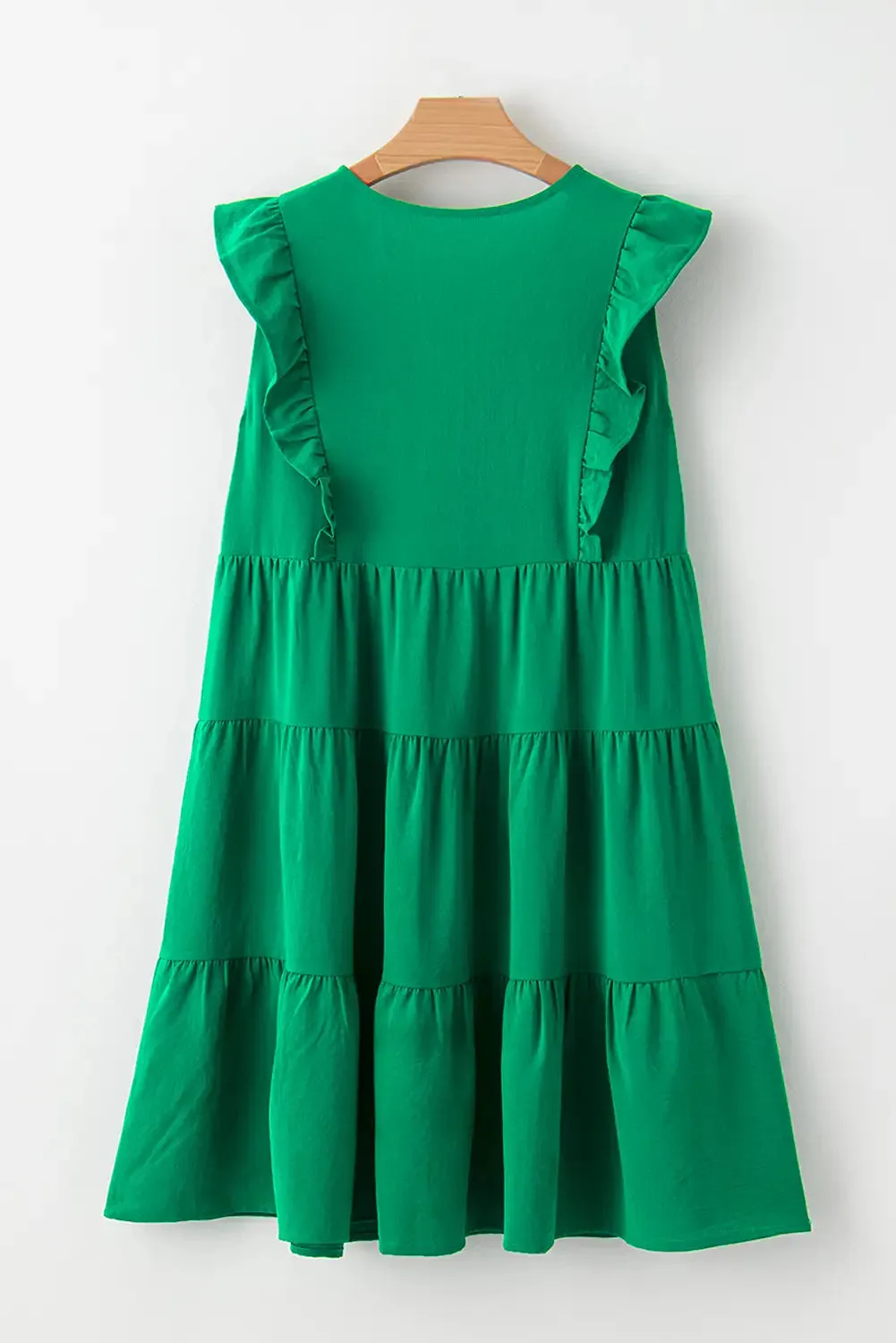 Vibrant Green Ruffle Mini Dress