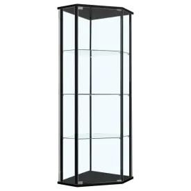 Zenobia - 4-Shelf Curio Cabinet Display Case - Black